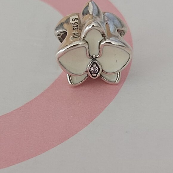 Authentic PANDORA *RETIRED* Sterling Silver White Radiant Orchid  CZ 792074EN12 - Picture 2 of 10
